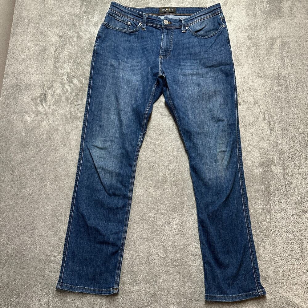 DU/ER L2X Relaxed Taper Fit Jeans Men’s 34x32 Stretch Performance Denim Casual